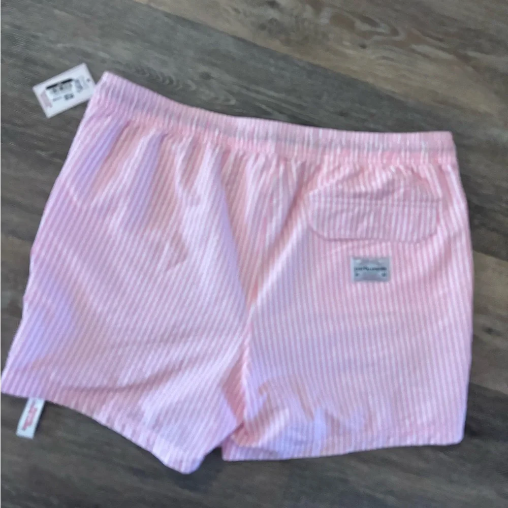 Mens Partypants Pink Seersucker Drawstring swim Shorts/ Bathing suit Sz XXL NWT